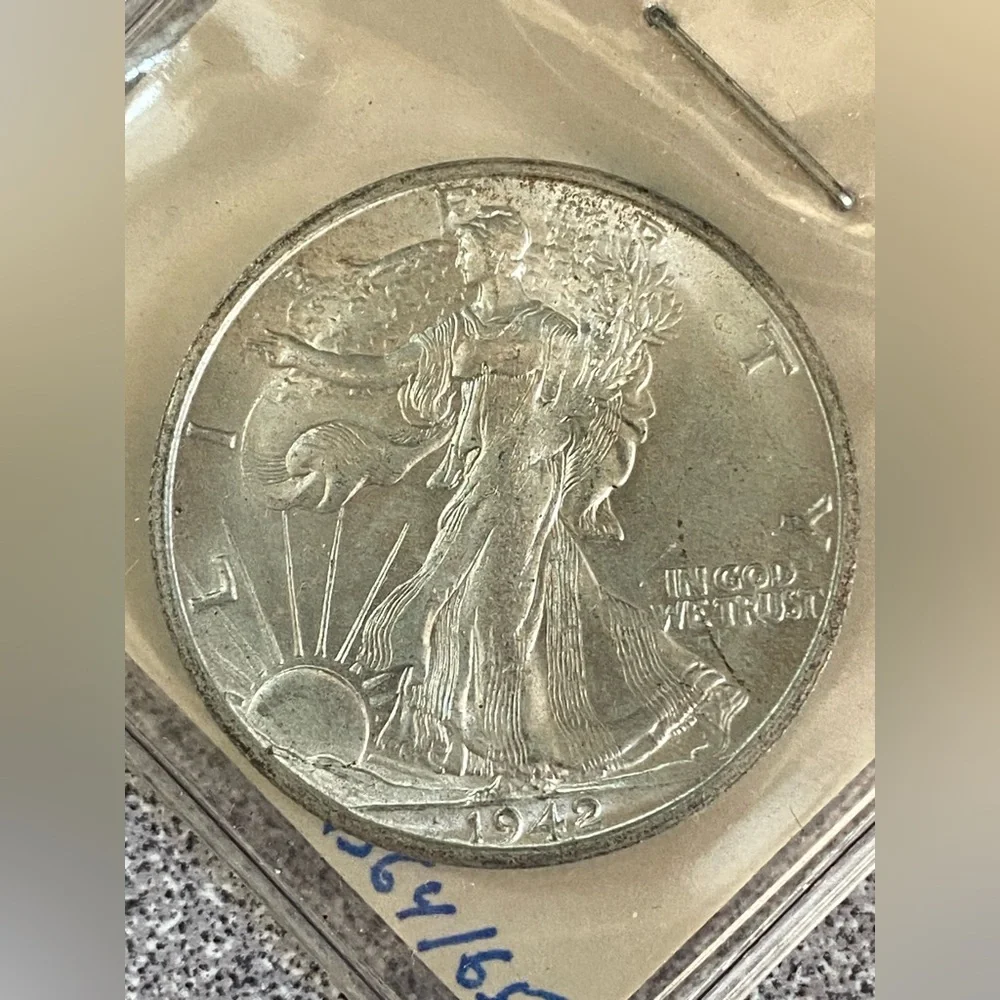 1942-S Walking Liberty Half Dollar Coin - Picture 13 of 16
